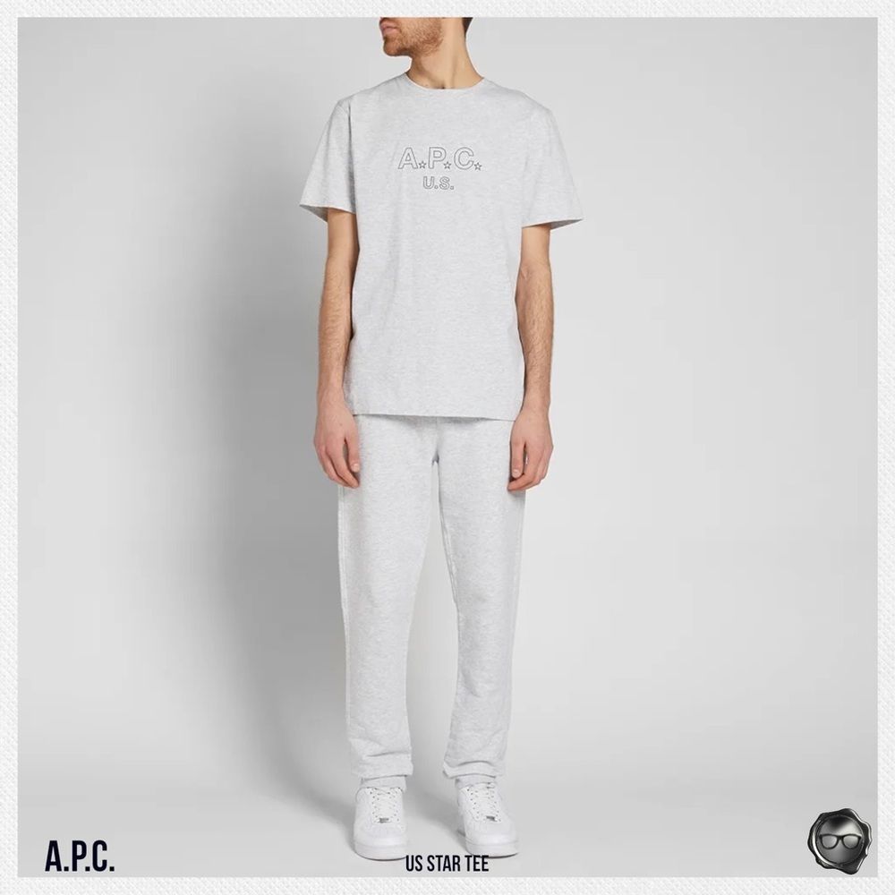 A.P.C. U.S. STAR LOGO TEE IN GREY MELANGE 2017 U.S. CAPSULE COLLECTION - Picture 14 of 15